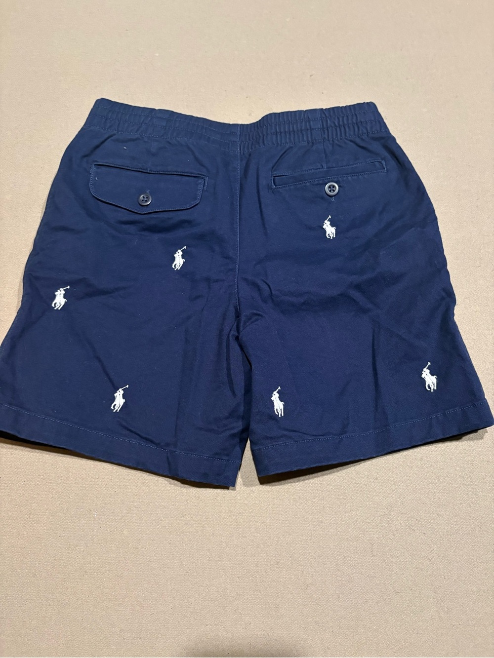 Polo by Ralph Lauren Navy and Pinstripe Shorts with Pony Embroidery Duo